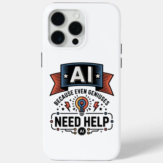 AI Geniaal Humor Tech Citaat Design Case-Mate iPhone Case (Achterkant)