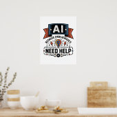 AI Geniaal Humor Tech Citaat Design Poster (Keuken)