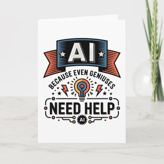 AI Genius Humor Tech Quote Design Kaart (Voorkant)