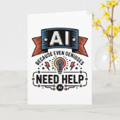 AI Genius Humor Tech Quote Design Kaart (Gele Bloem)