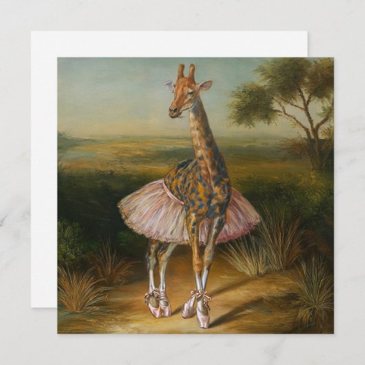 AI-giraffe Feestdagenkaart (Voorkant / Achterkant)