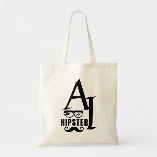 AI Hipster met draagbare glazen en snor Tote Bag (Voorkant)