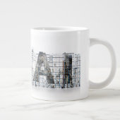 AI Industrial Letterform Architecture Art  Grote Koffiekop (Rechts)
