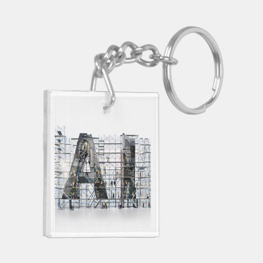 AI Industrial Letterform Architecture Art  Sleutelhanger (Achterkant Links)