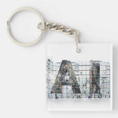 AI Industrial Letterform Architecture Art  Sleutelhanger (Voorkant)
