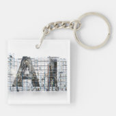 AI Industrial Letterform Architecture Art  Sleutelhanger (Achterkant)