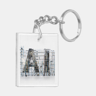 AI Industriële Lettervorm Architectuur Kunst  Sleutelhanger