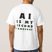 AI is mijn tweede taal – programmeur die codeert T-shirt (Achterkant)