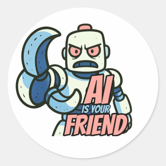 AI Is Your Friend Sticker 4 Mensen Die Van ChatGPT (Voorkant)