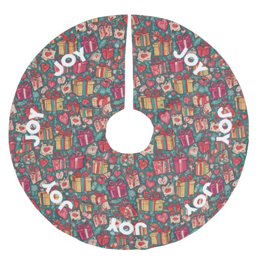 AI Joy Gifts and Hearts Kerstboomrok Kerstboom Rok (Voorkant)