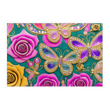 AI - Kunst - Butterflies en rozen art décor