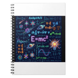 AI Kunst Fysica E=mc² Wetenschap Spiraal Notebook Notitieboek