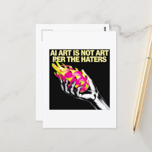 AI-kunst is geen kunst per de haters Hand Dragonfr Briefkaart