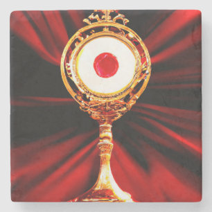 AI-kunst van een eucharistisch wonder Stenen Onderzetter