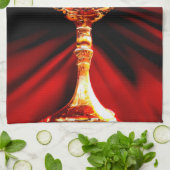 AI-kunst van een eucharistisch wonder Theedoek (Gevouwen)