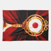 AI-kunst van een eucharistisch wonder Theedoek (Horizontaal)