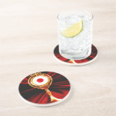 AI Kunst van een Eucharistisch wonder Zandsteen Onderzetter (Zijkant)