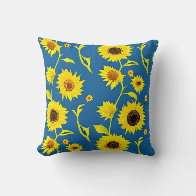 AI Kunst zonnebloem Kussen (Voorkant)
