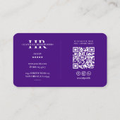 AI Kunstmatige Intelligentie Paarse Monogram Moder Visitekaartje (Achterkant)