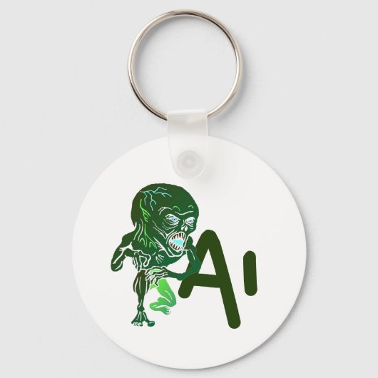 AI Kunstmatige Intelligentie zijn hier tech pas op Sleutelhanger (Voorkant)