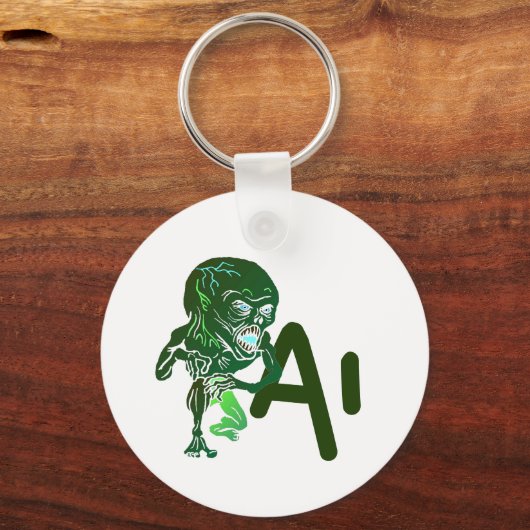 AI Kunstmatige Intelligentie zijn hier tech pas op Sleutelhanger (Voorkant)