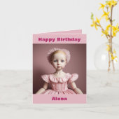 AI-kunstpop Happy Birthday-kaart  Kaart (Gele Bloem)