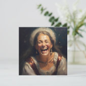 AI lachende vrouw Feestdagenkaart (Staand voorkant)