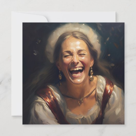 AI lachende vrouw Feestdagenkaart (Voorkant)