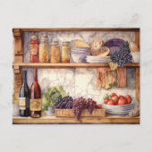 AI  Land Keuken Planken Wijndruiven Briefkaart (Voorkant)