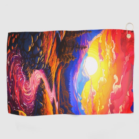 AI-landschap Golfhanddoek (Horizontaal)