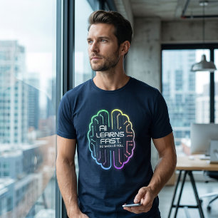 AI Leert Snel Tech Grafisch T-Shirt
