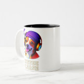 AI Leuke Puppy Hoofdtelefoon "Luister omhoog! Koff Tweekleurige Koffiemok (Voorkant links)