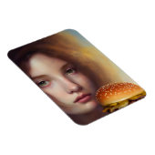 AI maakte kunst van een godin met een cheeseburger Magneet (Rechterzijde)