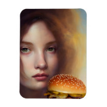 AI maakte kunst van een godin met een cheeseburger