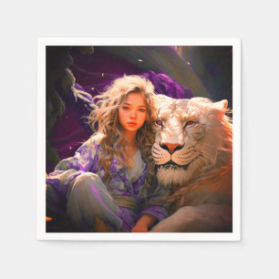 Ai Meisje en Leeuw Servet