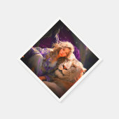 Ai Meisje en Leeuw Servet (Hoek)