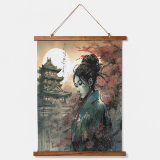 Ài & Min Chinese Artwork Hanging Tapestry Hangend Wandkleed (Voorkant 2)