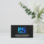 AI Moderne Tech Circuit Logo Visitekaartje (Staand voorkant)