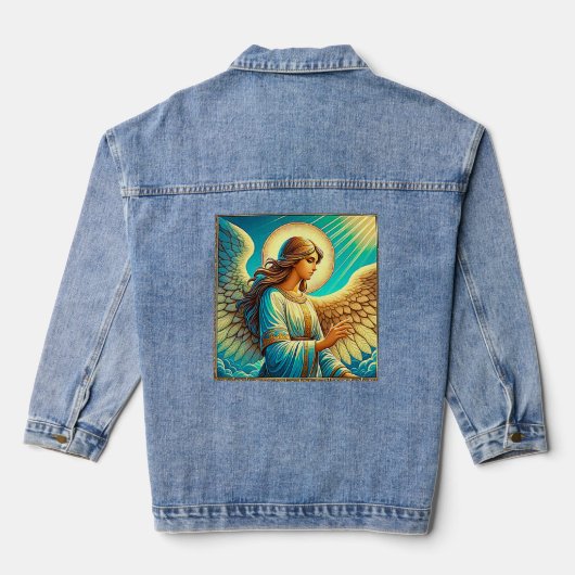 AI Mooie engel expressionistische effect Denim Jacket (Achterkant)