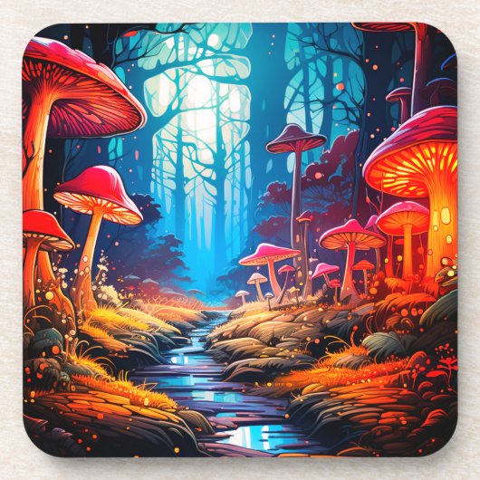 Ai Mushroom Land Bier Onderzetter (Voorkant)