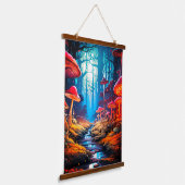 Ai Mushroom Land Hangend Wandkleed (Gebogen)
