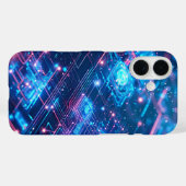 AI Neon Grid Case-Mate iPhone Case (Achterkant (horizontaal))