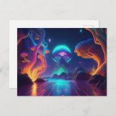 AI Neon Trees Briefkaart (Voorkant / Achterkant)