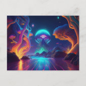 AI Neon Trees Briefkaart (Voorkant)