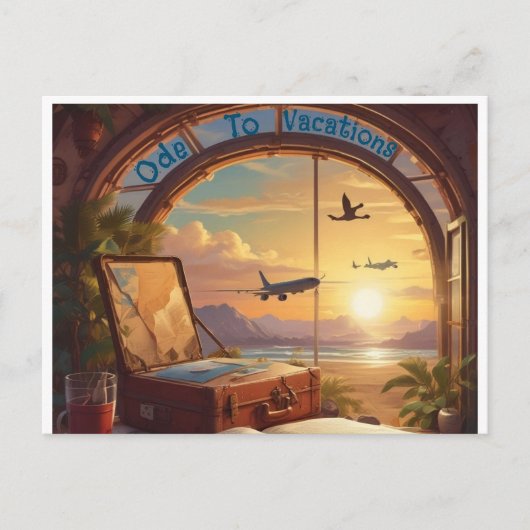 AI Ode aan vakanties Briefkaart (Voorkant)