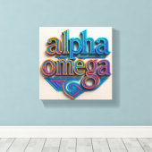 AI-ontwerp Alpha en Omega Canvas Print (Insitu (Houten vloer))