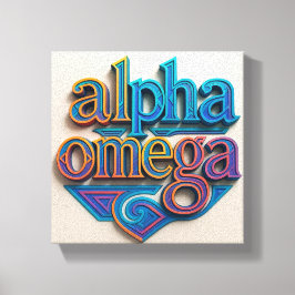 AI-ontwerp Alpha en Omega Canvas Print