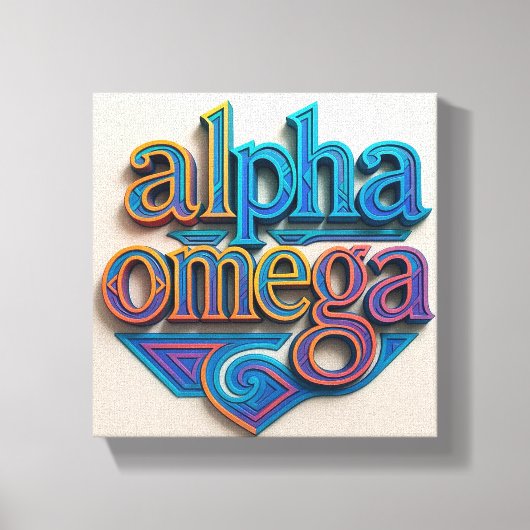 AI-ontwerp Alpha en Omega Canvas Print (Voorkant)