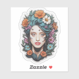 AI Opnieuw Bedacht Zelfportret van Kunstenaar-bloe Sticker