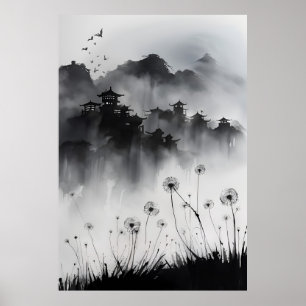 AI paardenbloemen Poster